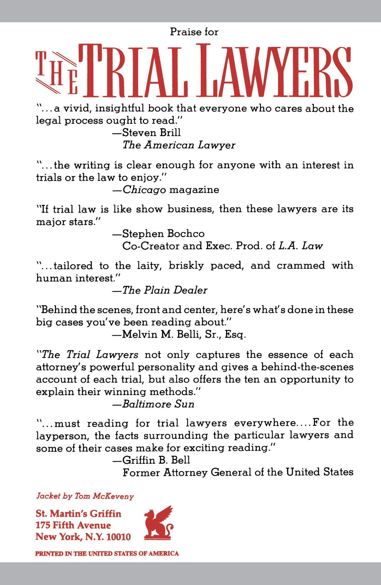 The Trial Lawyers: The Nation's Top Litigators Tell How They Win