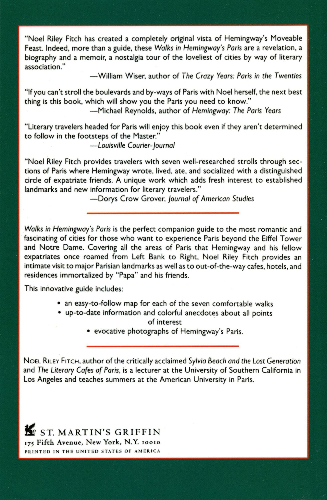Walks in Hemingway's Paris : A Guide to Paris for the Literary Traveler