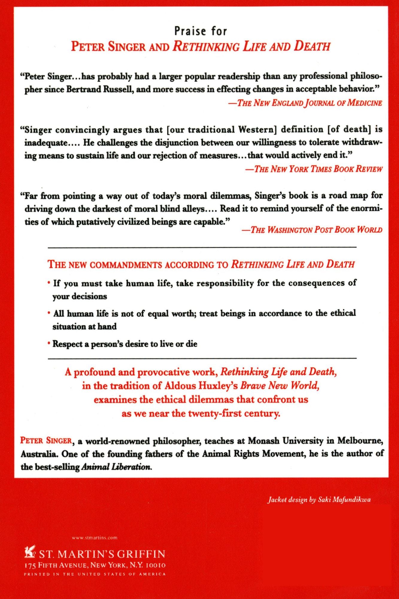 Rethinking Life and Death: The Collapse of Our Traditional Ethics