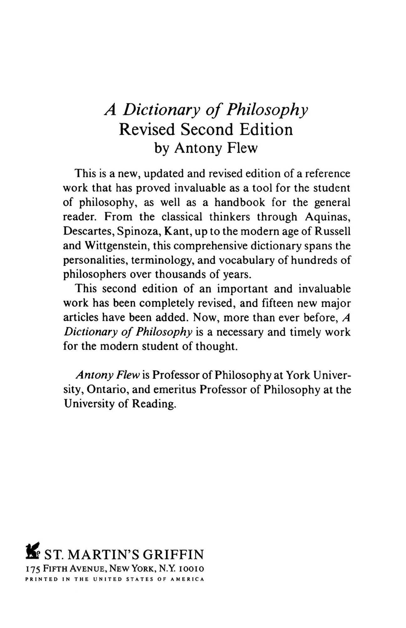 A Dictionary of Philosophy