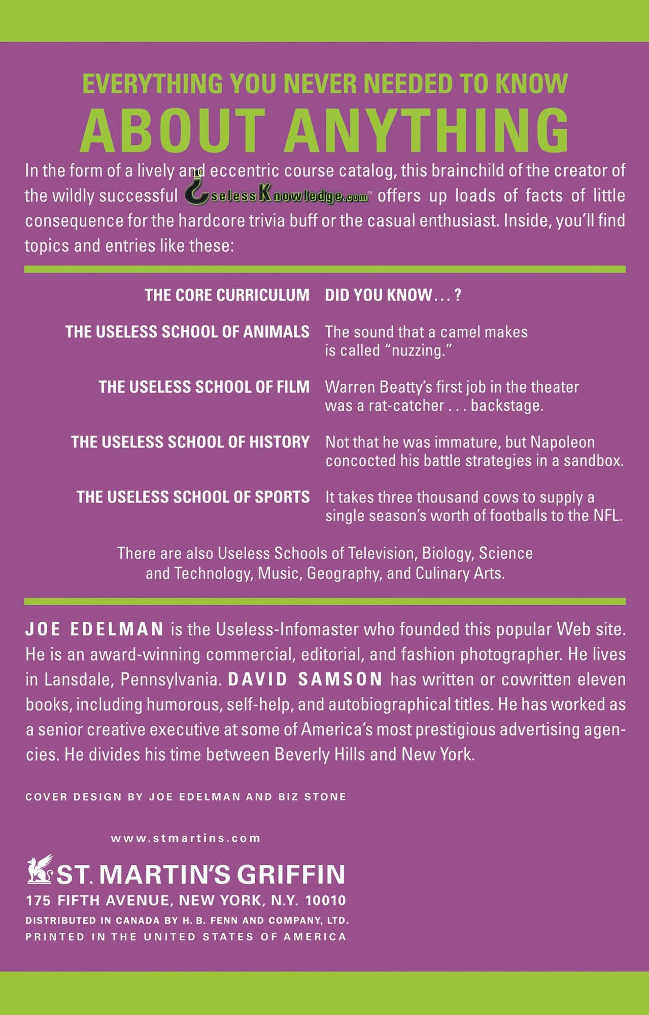 Useless Knowledge: Answers to Questions You'd Never Think to Ask