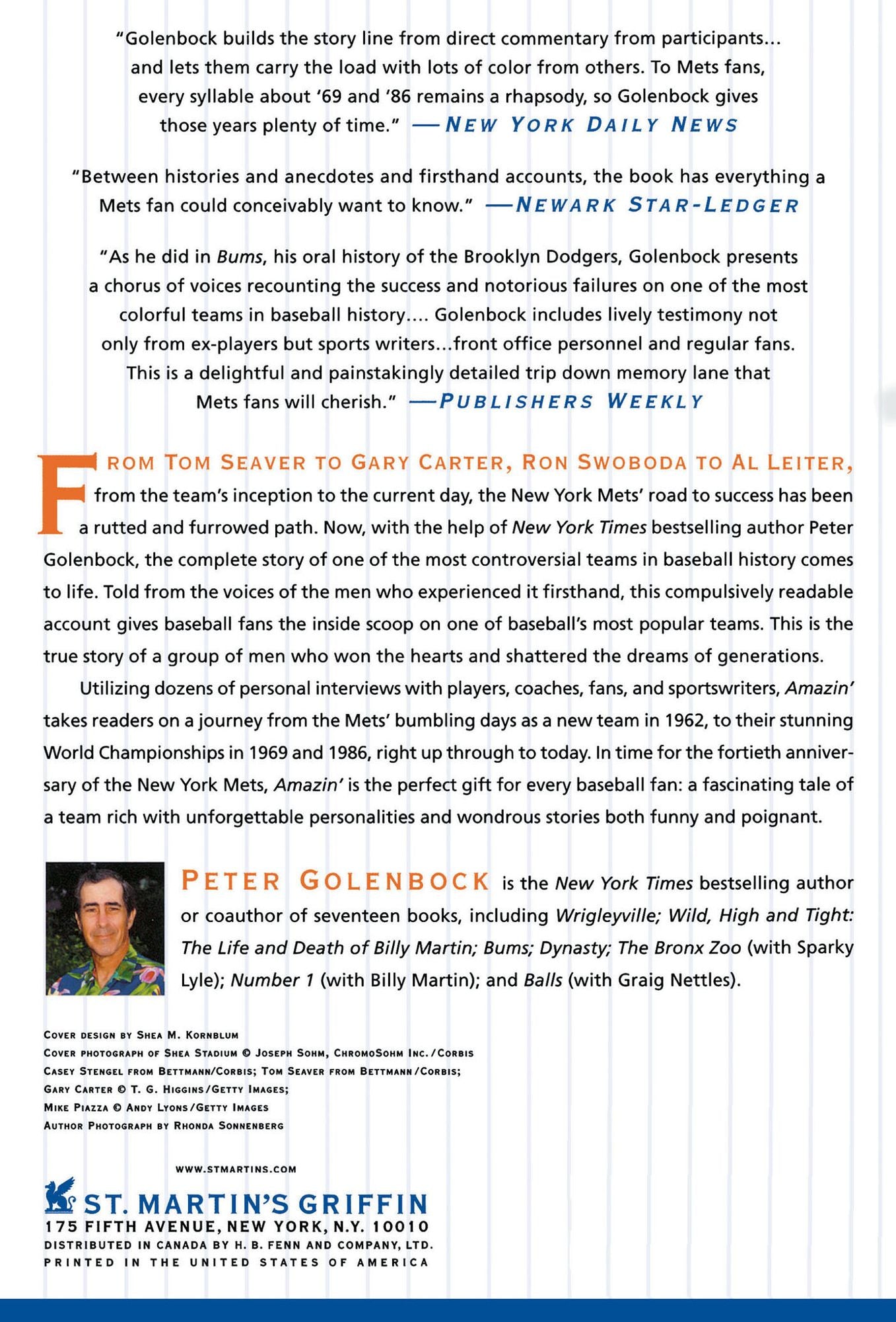 Amazin': The Miraculous History of New York's Most Beloved Baseball Team
