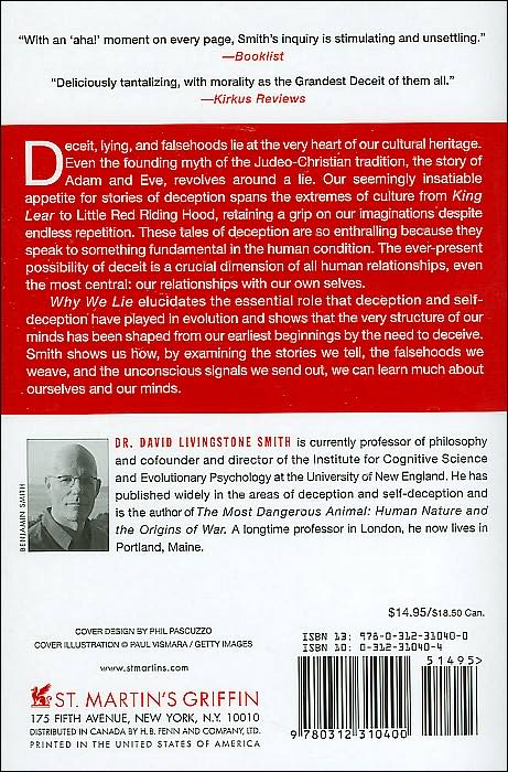 Why We Lie: The Evolutionary Roots of Deception and the Unconscious Mind