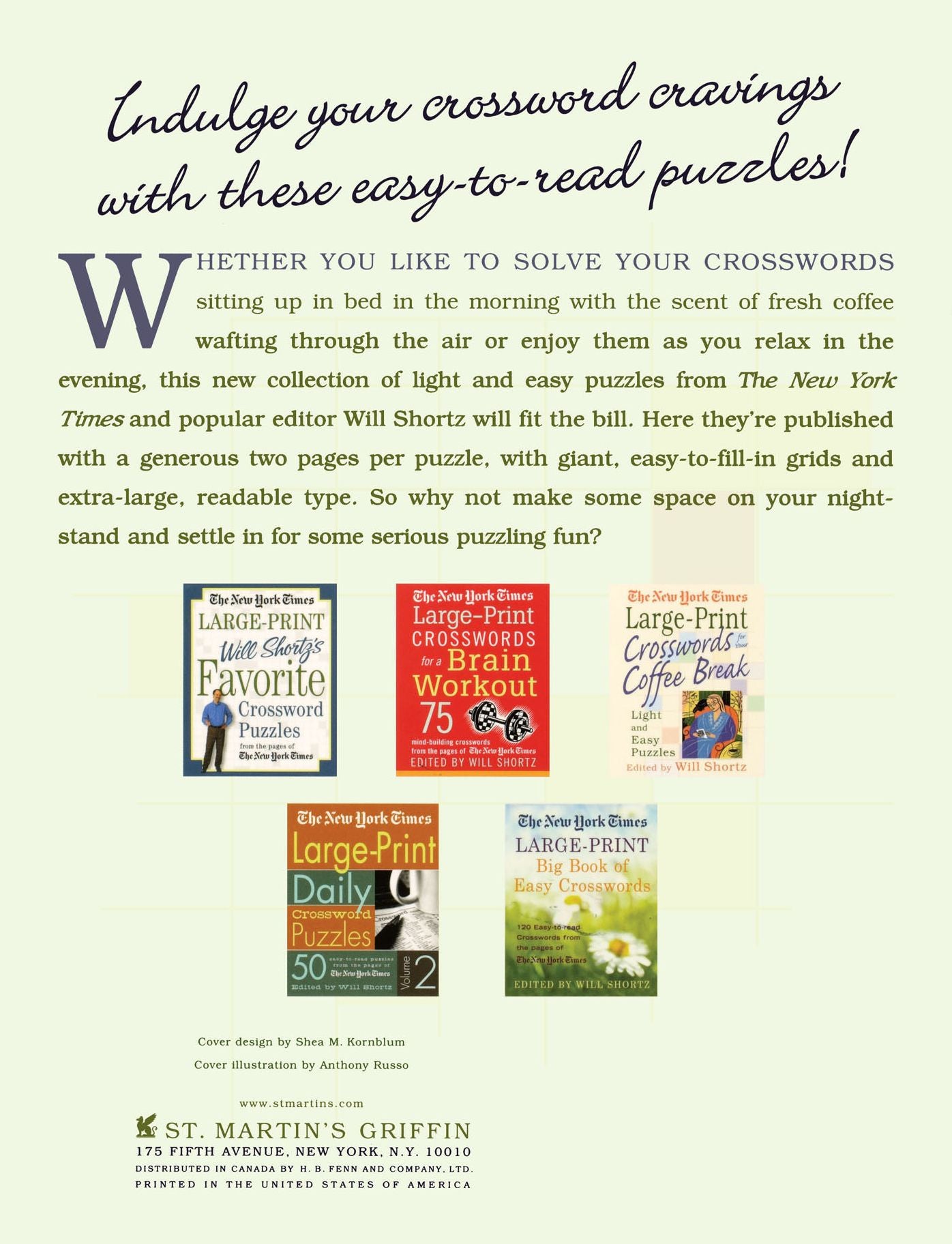 The New York Times Large-Print Crosswords for Your Bedside: Light and Easy Puzzles