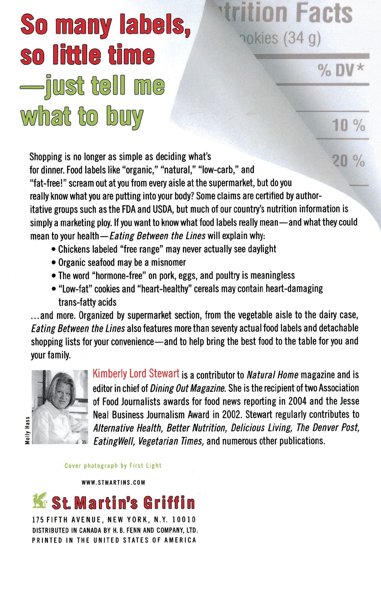 Eating Between the Lines: The Supermarket Shopper's Guide to the Truth Behind Food Labels
