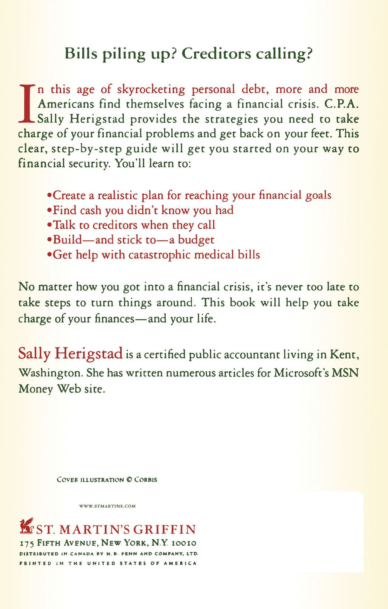 Help! I Can't Pay My Bills: Surviving a Financial Crisis