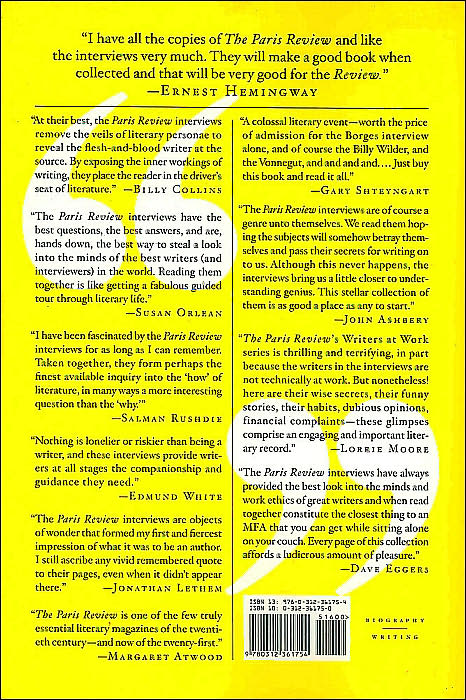 The Paris Review Interviews, I