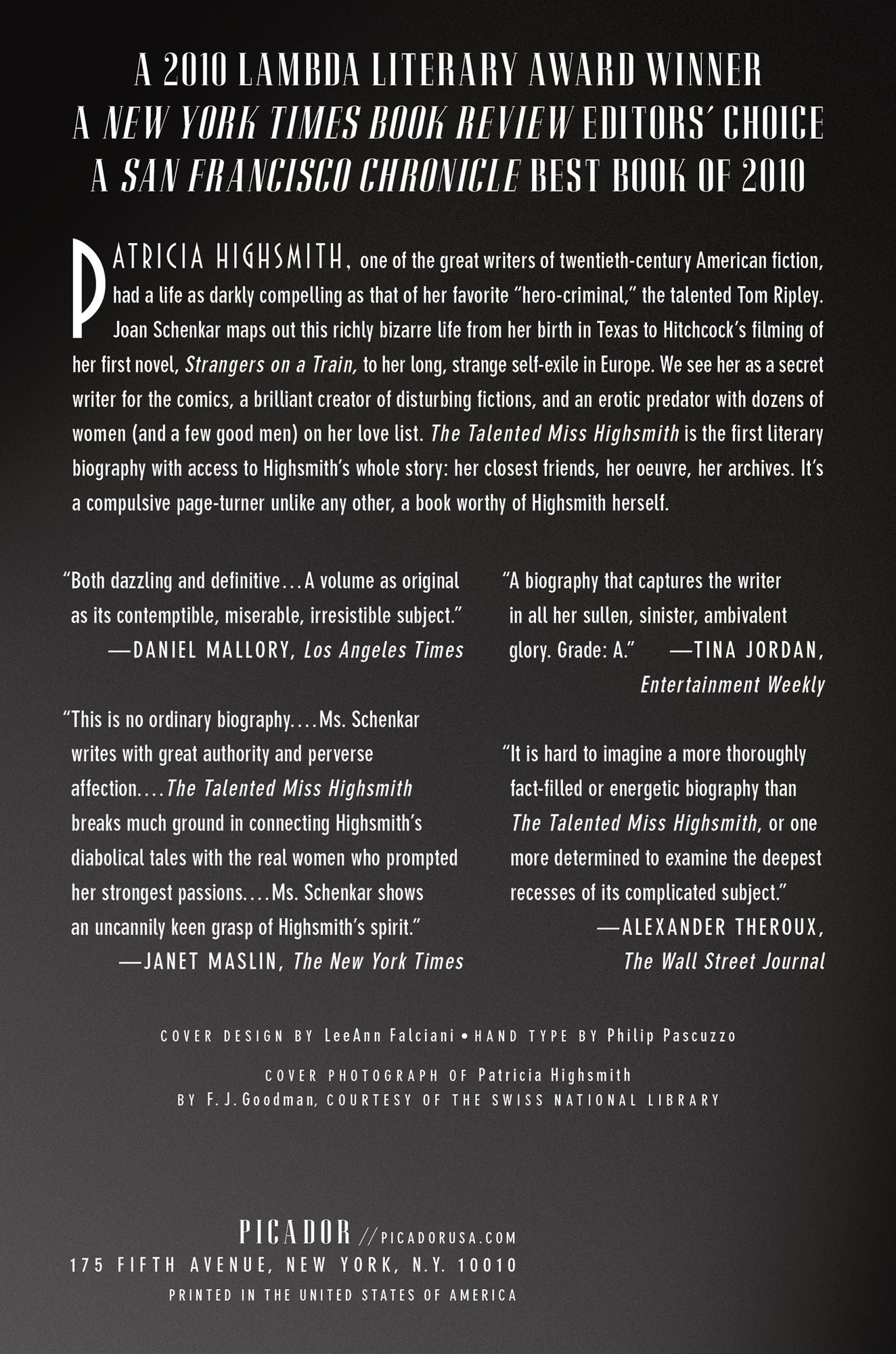 The Talented Miss Highsmith: The Secret Life and Serious Art of Patricia Highsmith