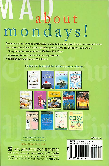 New York Times Favorite Day Crosswords: Monday: 75 of Your Favorite Very Easy Monday Crosswords from The New York Times