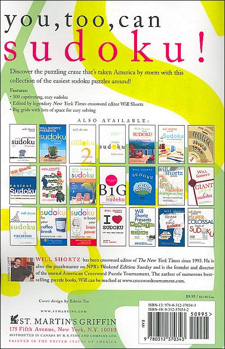 Will Shortz Presents Ultra Easy Sudoku: 300 Wordless Crossword Puzzles