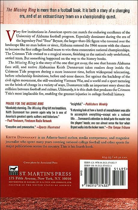 Missing Ring: How Bear Bryant and the 1966 Alabama Crimson Tide Were Denied College Football's Most Elusive Prize