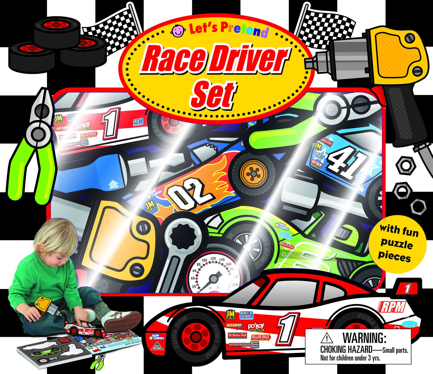 Let's Pretend Race Driver Set: With Fun Puzzle Pieces
