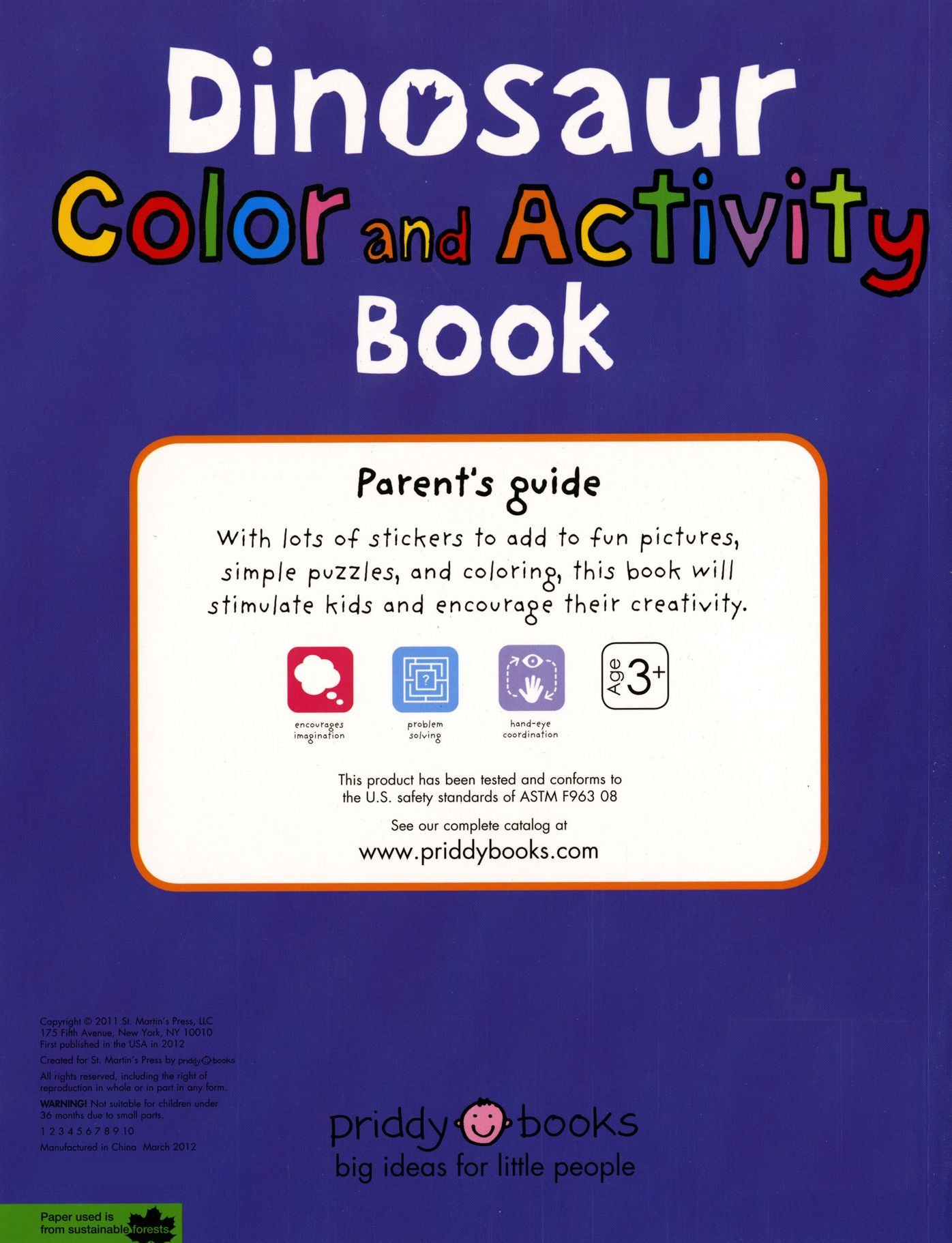 Color and Activity Books Dinosaur