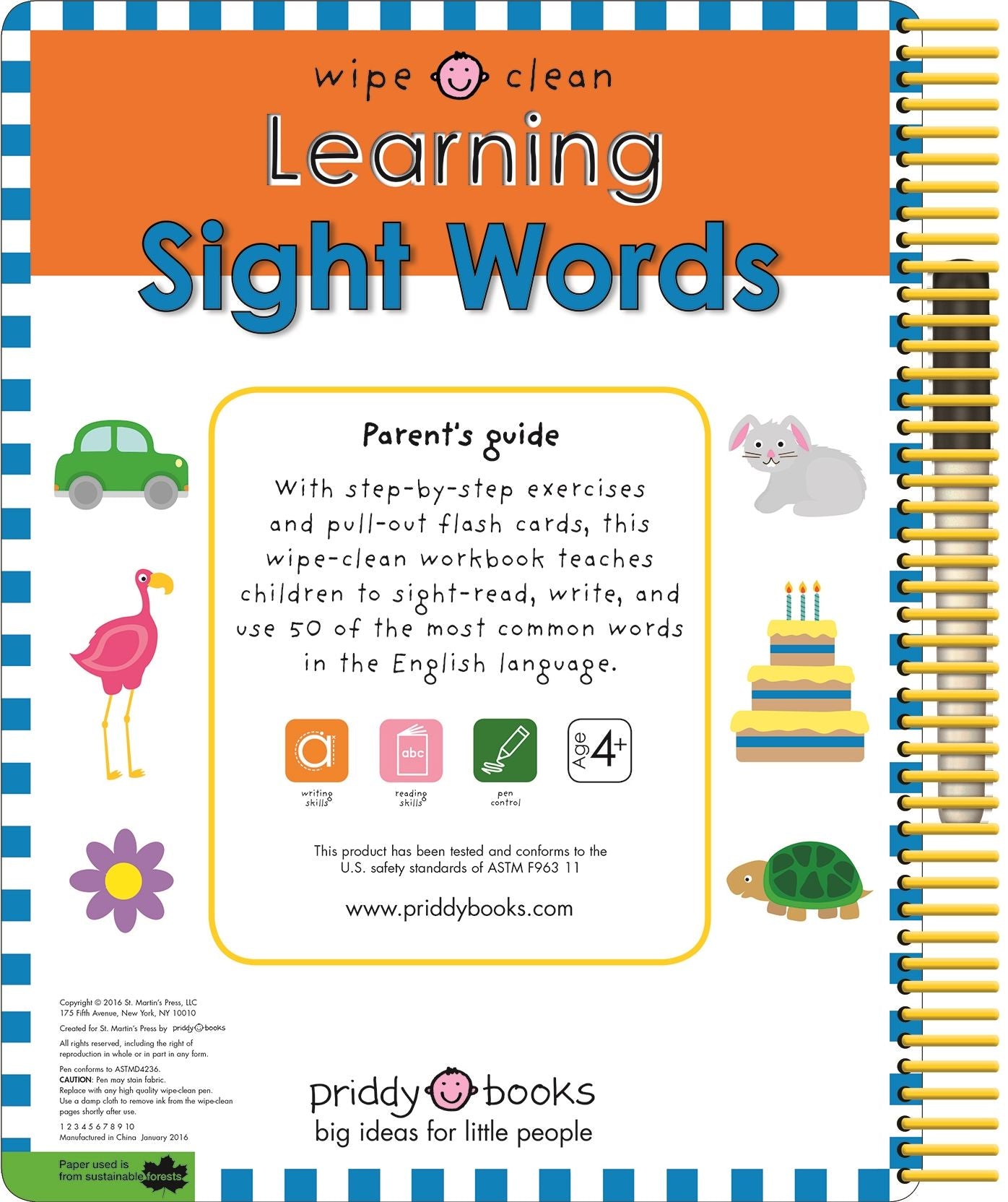 Wipe Clean: Learning Sight Words: Includes a Wipe-Clean Pen and Flash Cards!