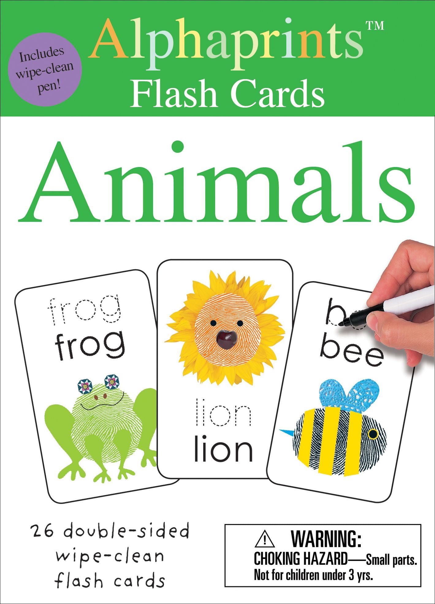 Alphaprints: Wipe Clean Flash Cards Animals
