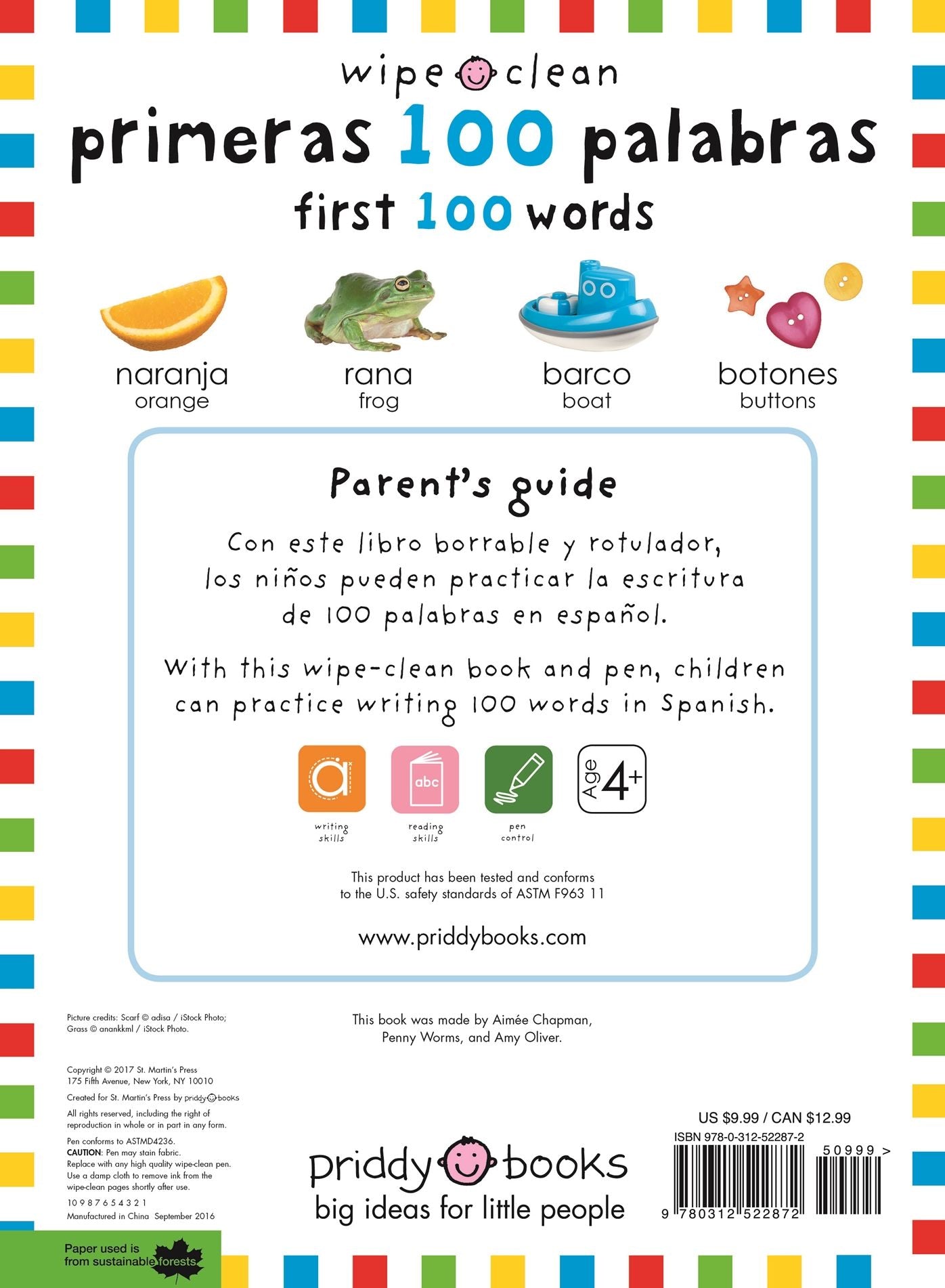 Wipe Clean: First 100 Words Bilingual (Spanish/English)