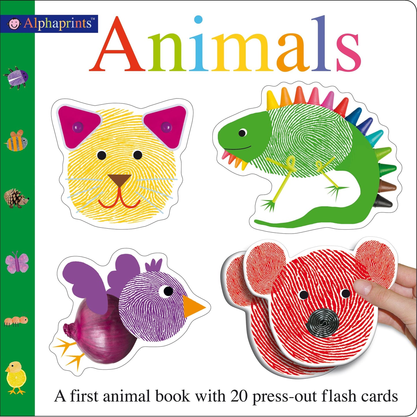 Alphaprints Animals Flash Card Book: A First Animal Book with 20 Press-Out Flash Cards