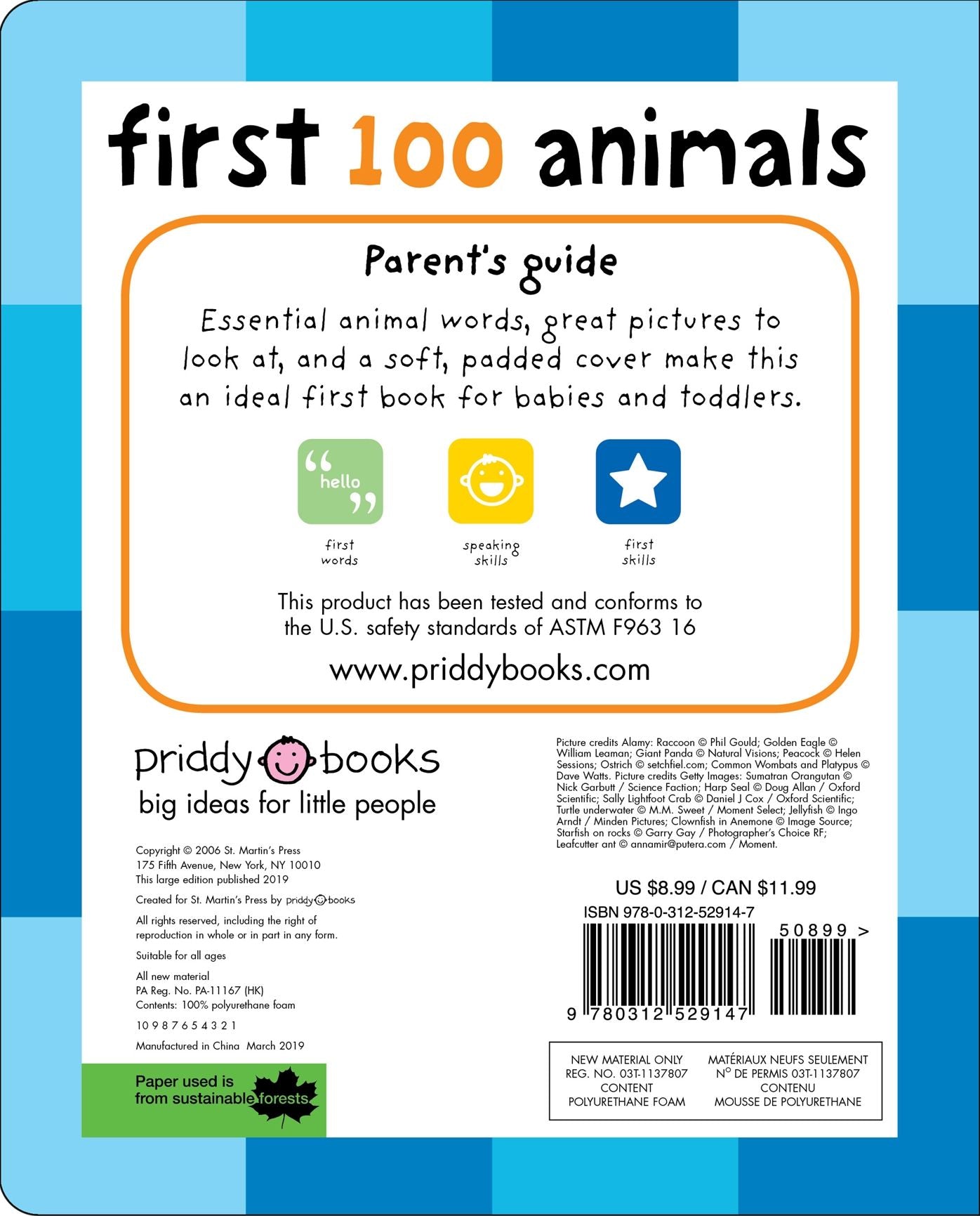 First 100 Animals Padded (Large)