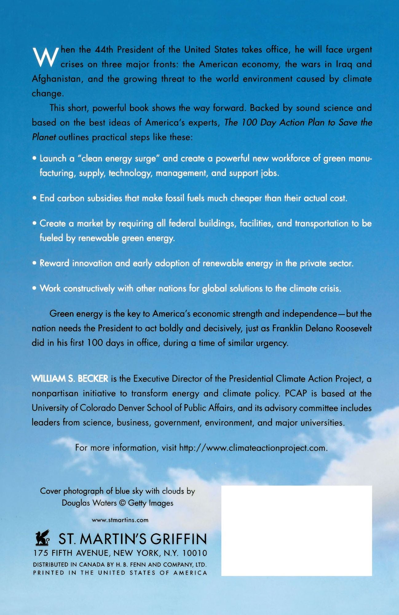 100 Day Action Plan to Save the Planet: A Climate Crisis Solution for the 44th President