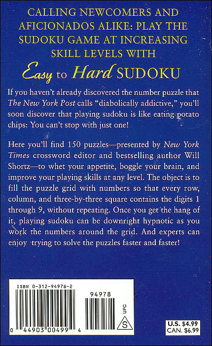 Will Shortz Presents Easy to Hard Sudoku