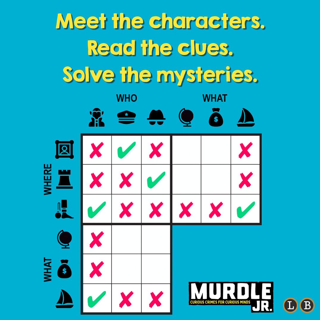 Murdle Jr.: Curious Crimes for Curious Minds: Solve Your Way Through 40 Puzzle Mysteries!