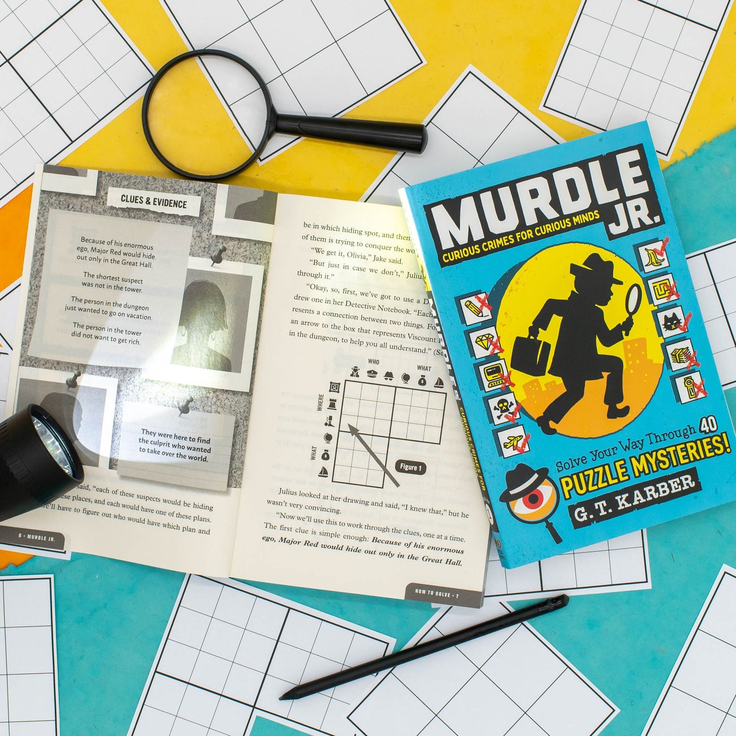 Murdle Jr.: Curious Crimes for Curious Minds: Solve Your Way Through 40 Puzzle Mysteries!