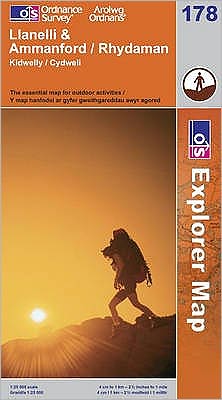 Llanelli & Ammanford, Rhydaman Great Britain Map