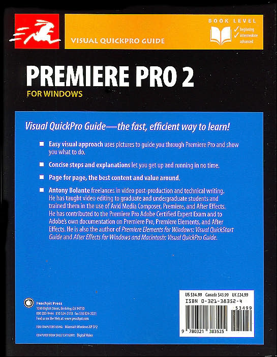 Visual Quickpro Guide: Premiere Pro 2 for Windows (Visual Quickpro Guide Series)