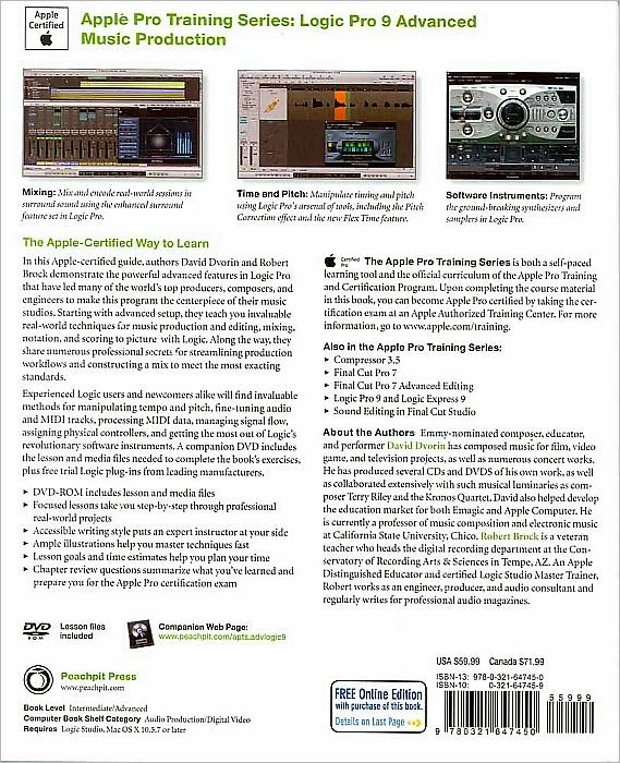 Apple Pro Training Series: Logic Pro 9 Advanced Music Production