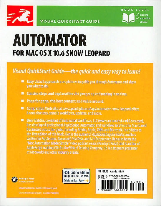 Automator for Mac OS X 10.6 Snow Leopard (Visual QuickStart Guide Series)