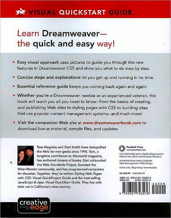 Dreamweaver CS5 for Windows and Macintosh: Visual QuickStart Guide