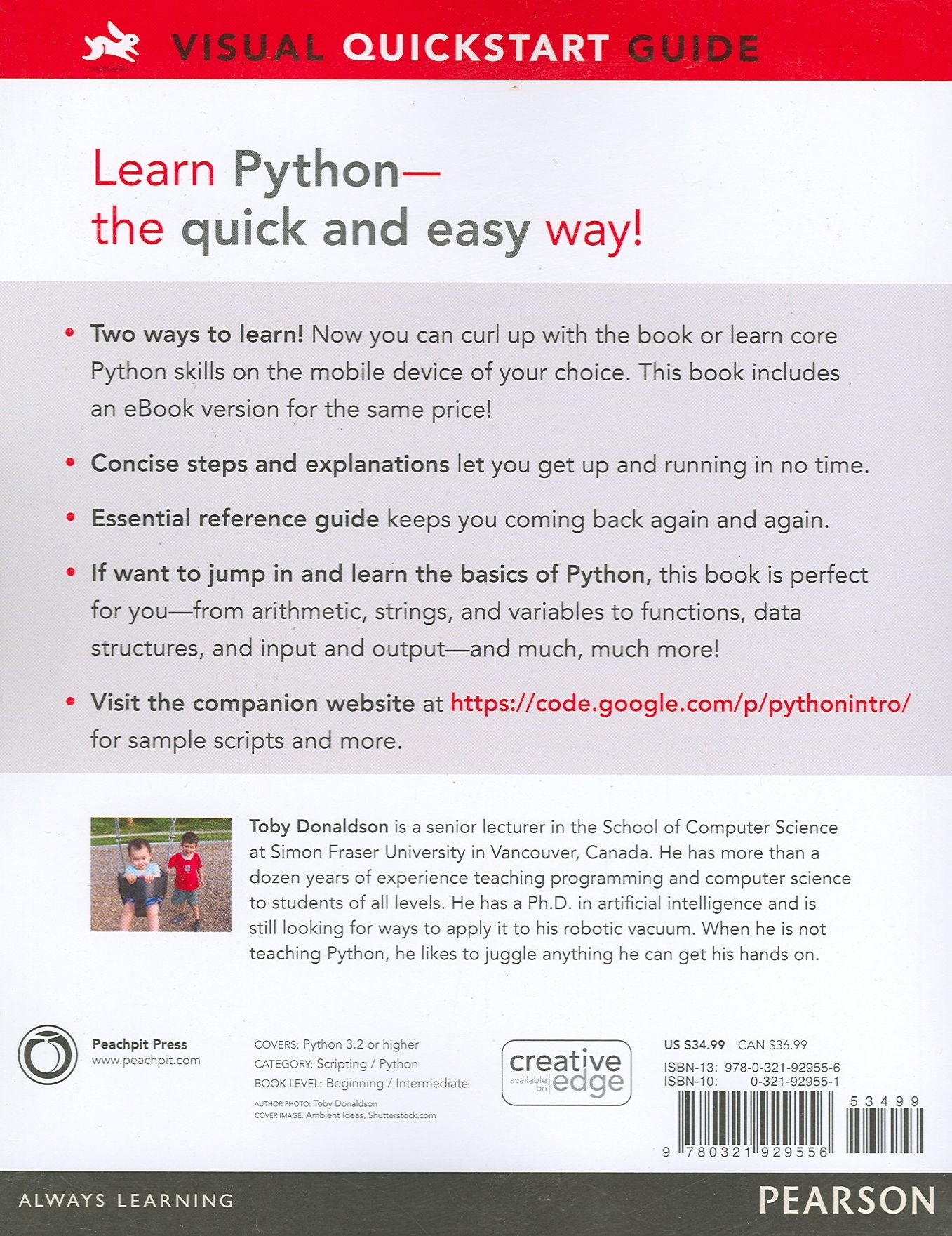 Python: Visual QuickStart Guide