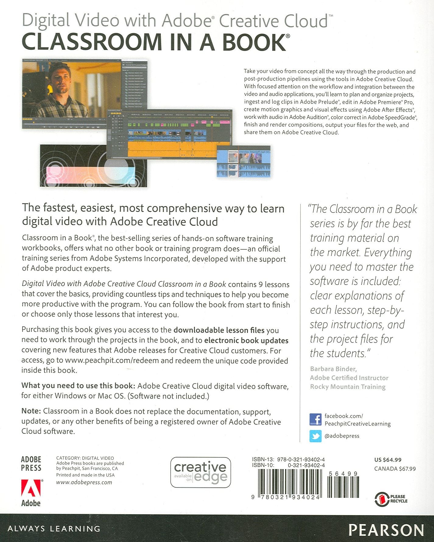 Digital Video with Adobe Creative Cloud Classroom in a Book