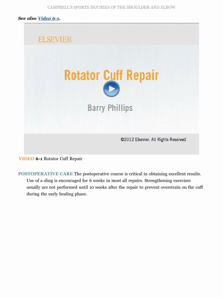 Campbell's Operative Orthopaedics: Sports Injuries of the Shoulder and Elbow E-Book