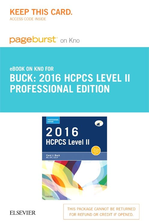 2016 HCPCS Level II Professional Edition - Pageburst E-Book on
