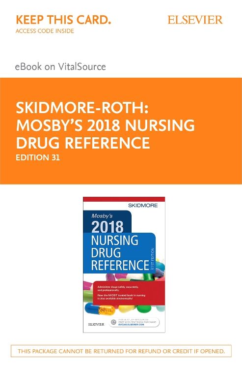 Mosby's 2018 Nursing Drug Reference - Elsevier eBook on Vitalsource (Retail Access Card)