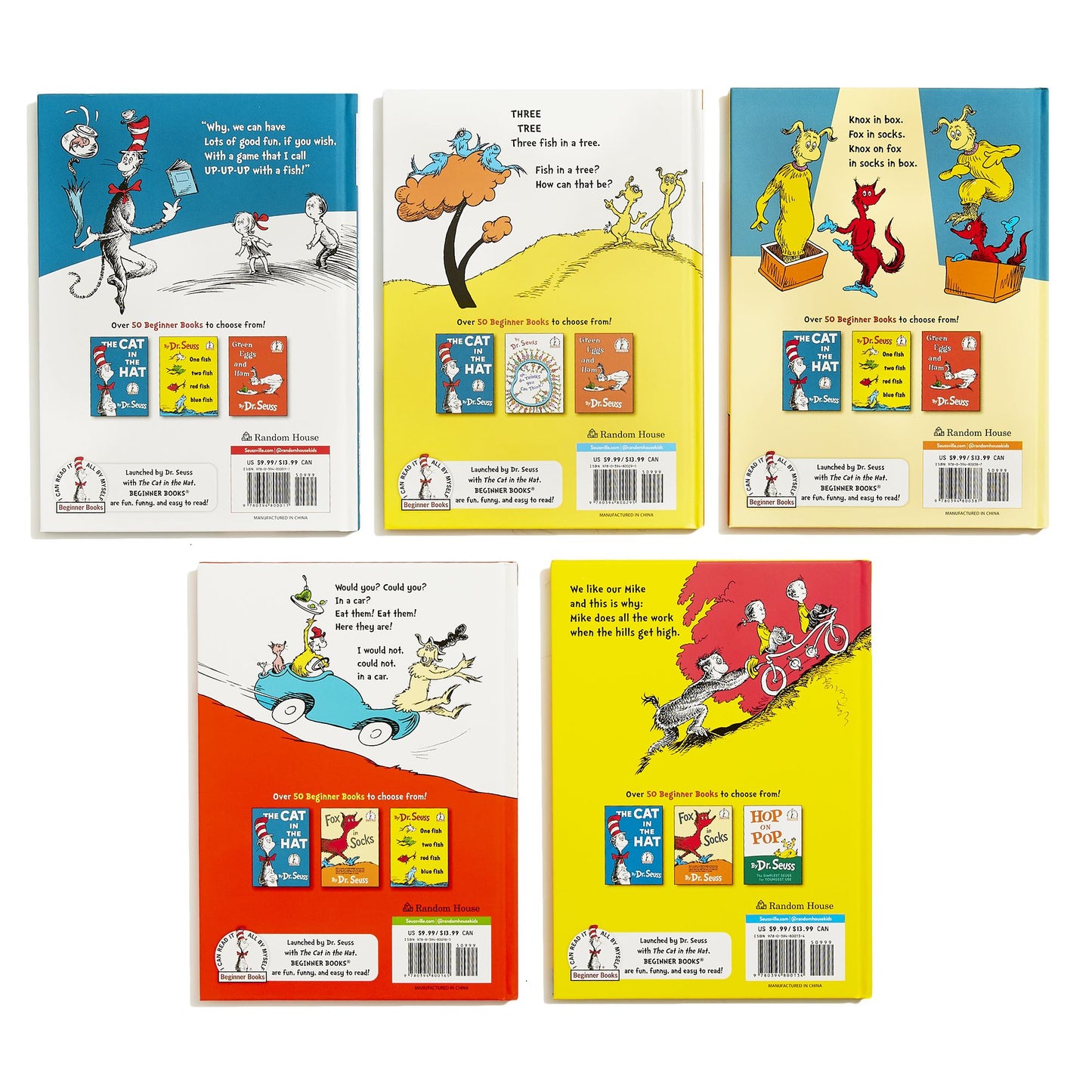 Dr. Seuss's Beginner Book Collection: The Cat in the Hat; One Fish Two Fish Red Fish Blue Fish; Green Eggs and Ham; Hop on Pop; Fox in Socks