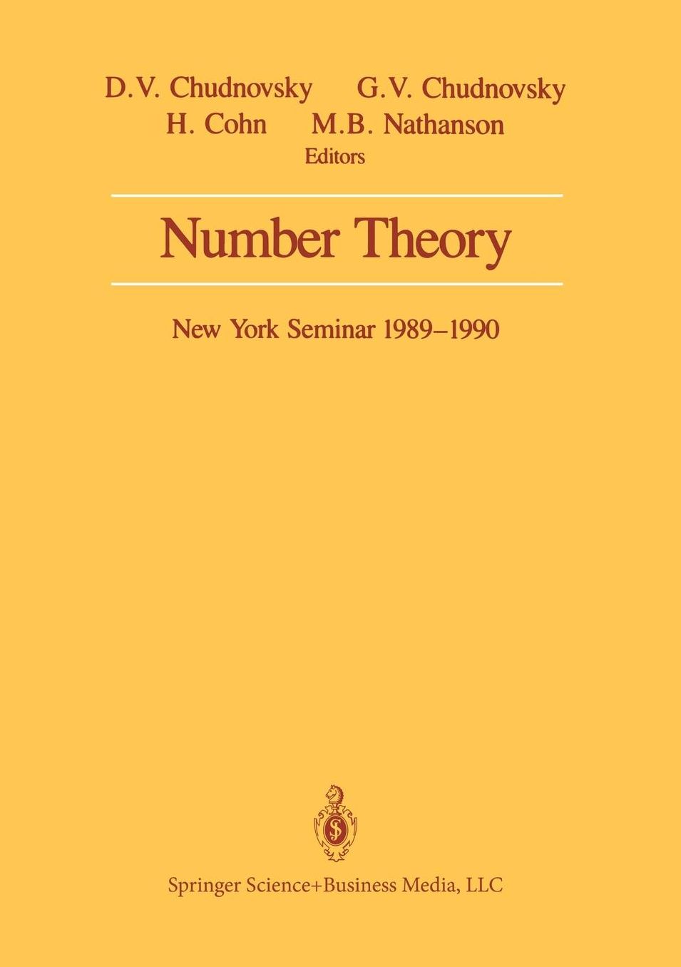 Number Theory: New York Seminar, 1989-1900
