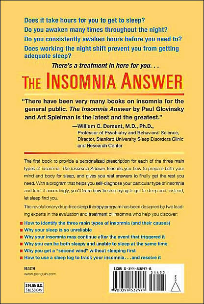 The Insomnia Answer: A Personalized Program for Identifying and Overcoming the Three Types of Insomnia