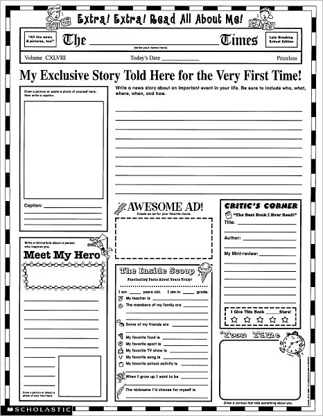 Extra Extra Read All about Me: 30 Big Write-and-Read Learning Posters Ready for Kids to Personalize and Display with Pride!