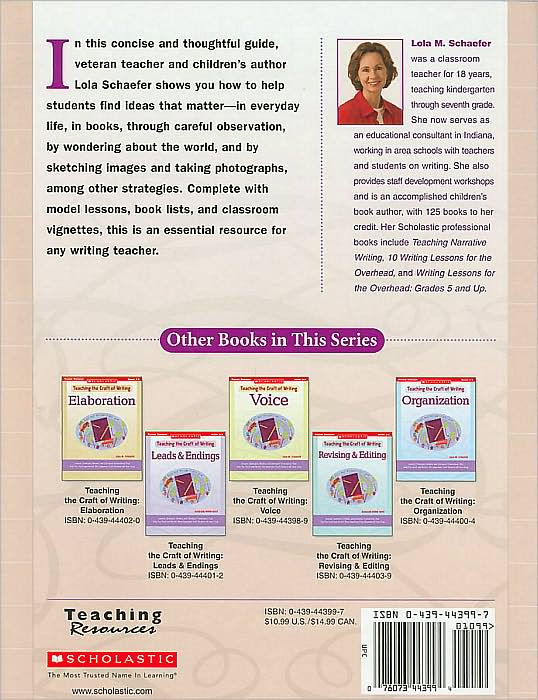 Teaching the Craft of Writing: Ideas