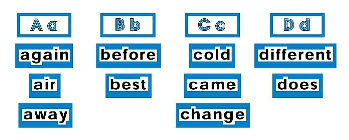 High Frequency words Level 2