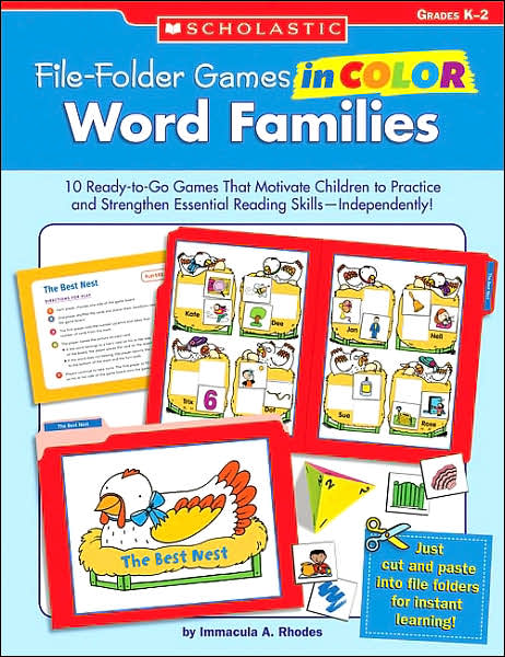File-Folder Games in Color: Word Families: 10 Ready-to-Go Games That Motivate Children to Practice and Strengthen Essential Reading Skills-Independently!