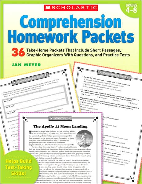 Comprehension Homework Packets Grades 4-8: 36 Take-Home Packets That Include Short Passages, Graphic Organizers with Questions, and Practice Tests