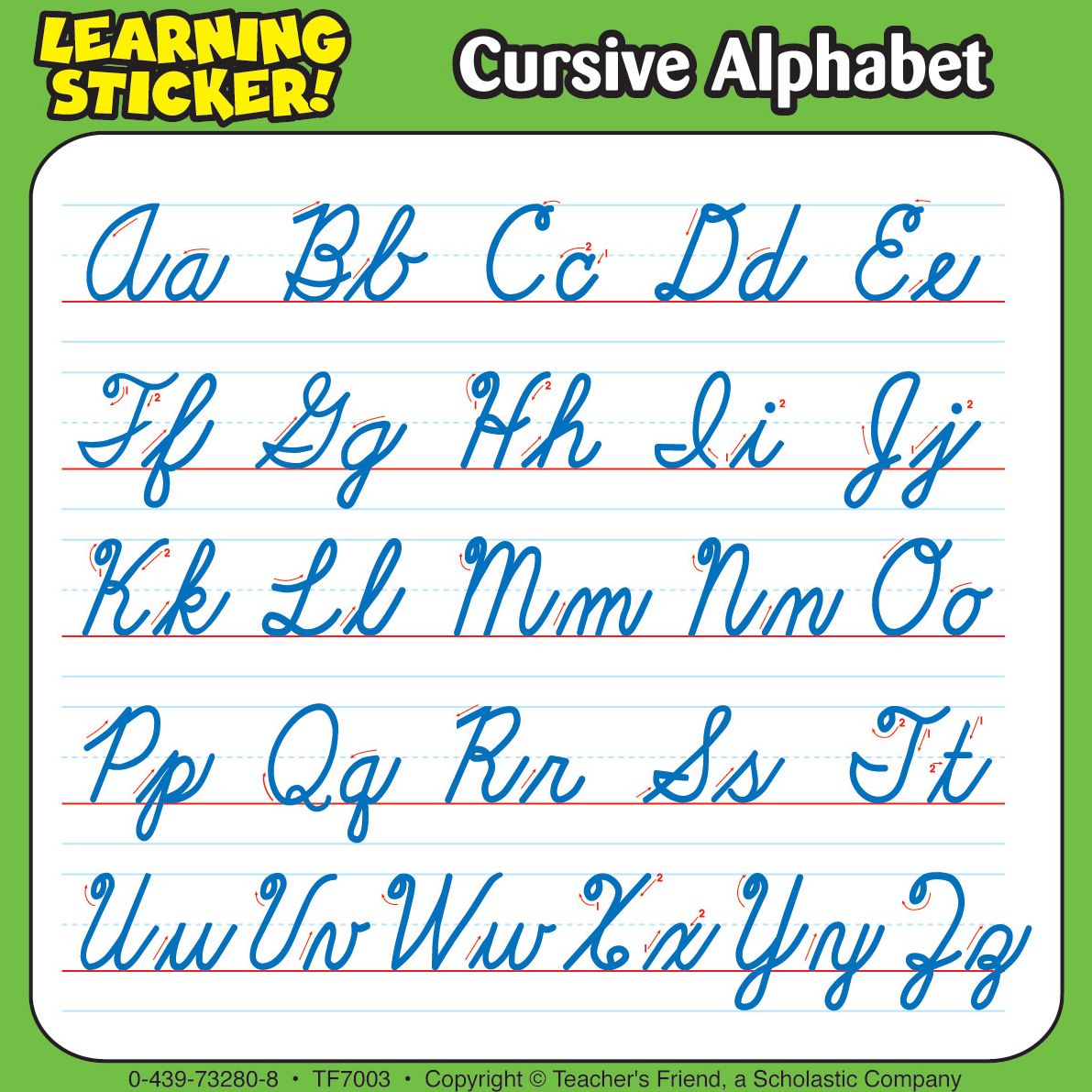 Cursive Alphabet Learning Stickers