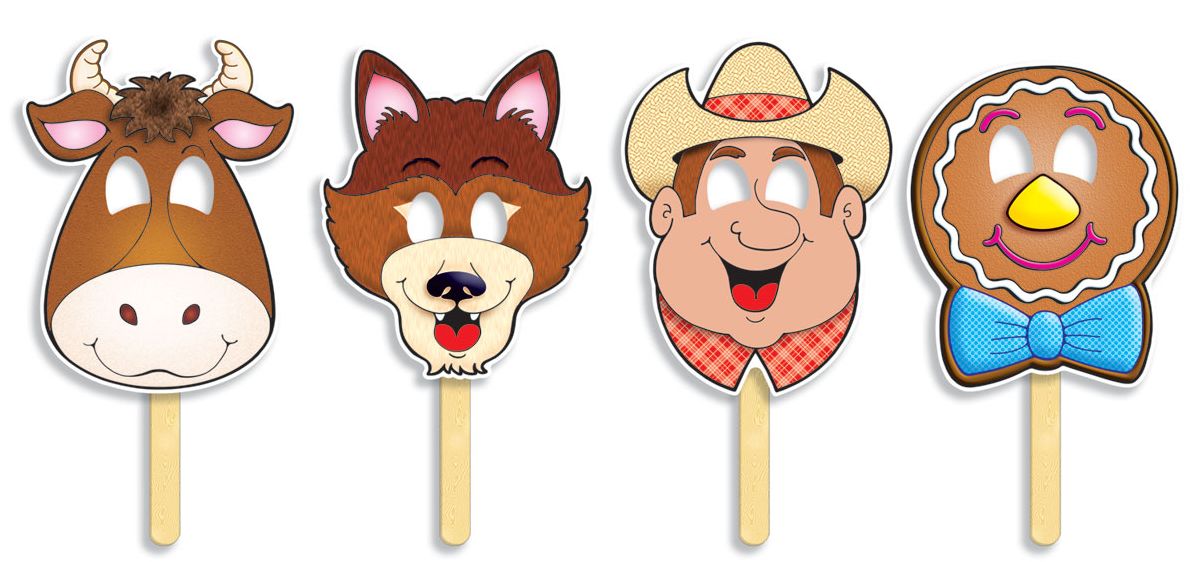 Gingerbread Man Fairy Tale Masks with Easy-to-Read Play Kit