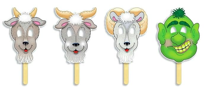 Three Billy Goats Gruff Fairy Tale Masks with Easy-to-Read Play!