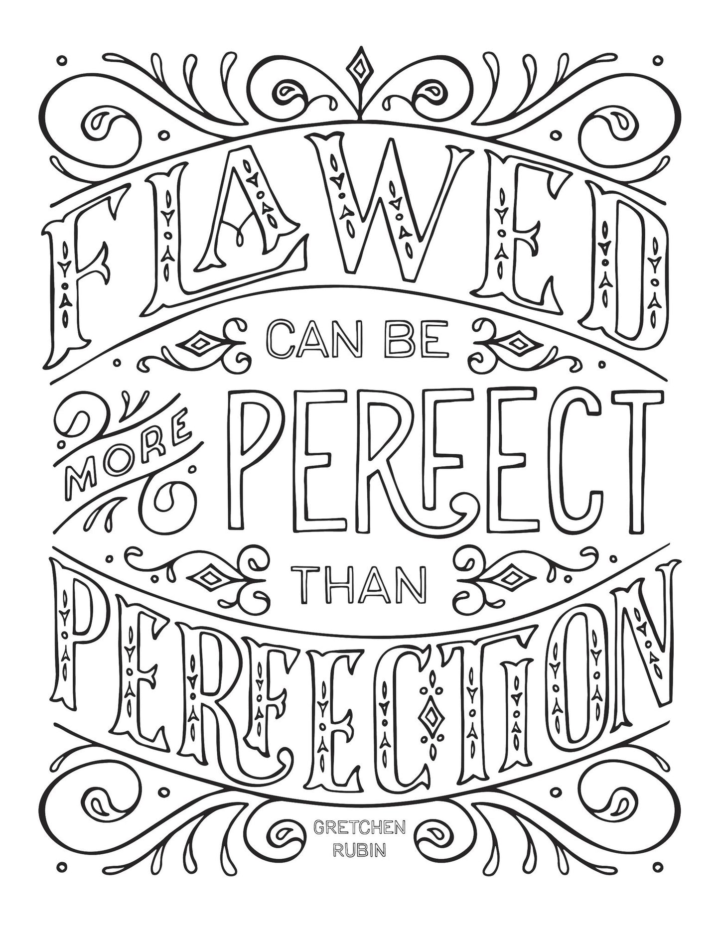 The Happiness Project Mini Posters: A Coloring Book: 20 Hand-Lettered Quotes to Pull Out and Frame