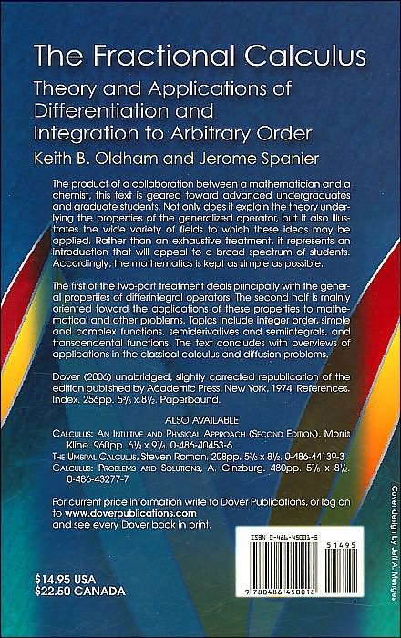 The Fractional Calculus: Theory and Applications of Differentiation and Integration to Arbitrary Order
