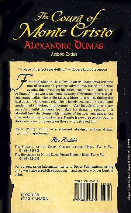 Count of Monte Cristo: Abridged Edition (Dover Thrift Editions Series)
